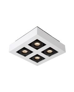 XIRAX Plafondspot LED Dim to warm GU10 4x5W 2200K/3000K Wit