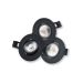 LED Camini Downlight rond kantelbaar 8W 36º 2.700K IP44 dimbaar 3-pack Zwart